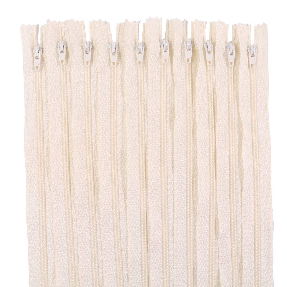  [AUSTRALIA] - Renashed 60Pcs 12Inch Nylon Coil Zippers for Tailor Sewer Sewing Craft Crafter's Specia (Beige) Beige