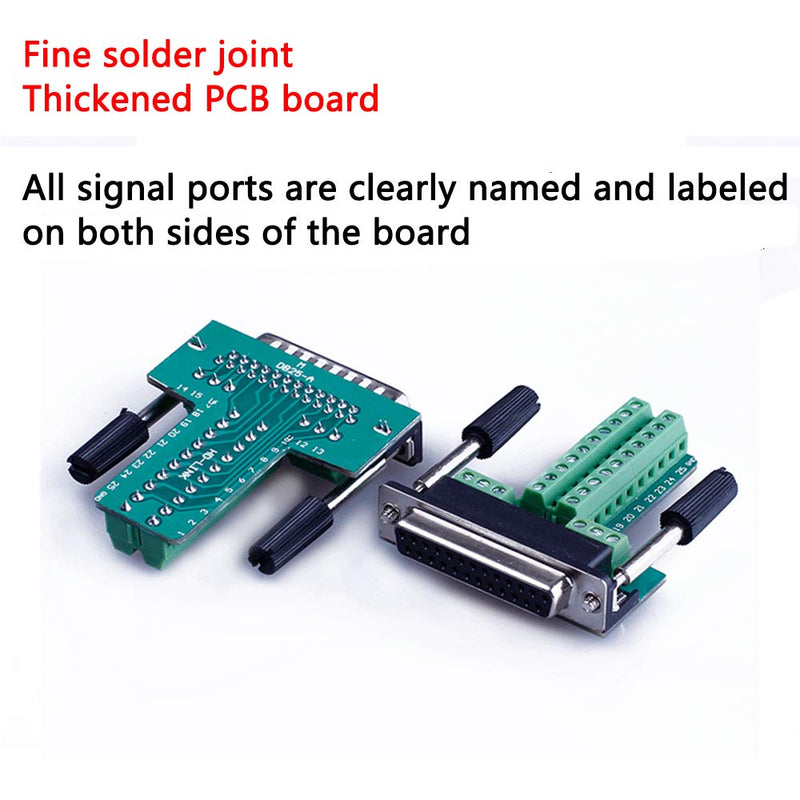 Anmbest 1PCS DB25 Solderless RS232 D-SUB Serial to 25-pin Port Terminal Male Adapter Connector Breakout Board with Case Long Bolts Nuts (Male) - LeoForward Australia