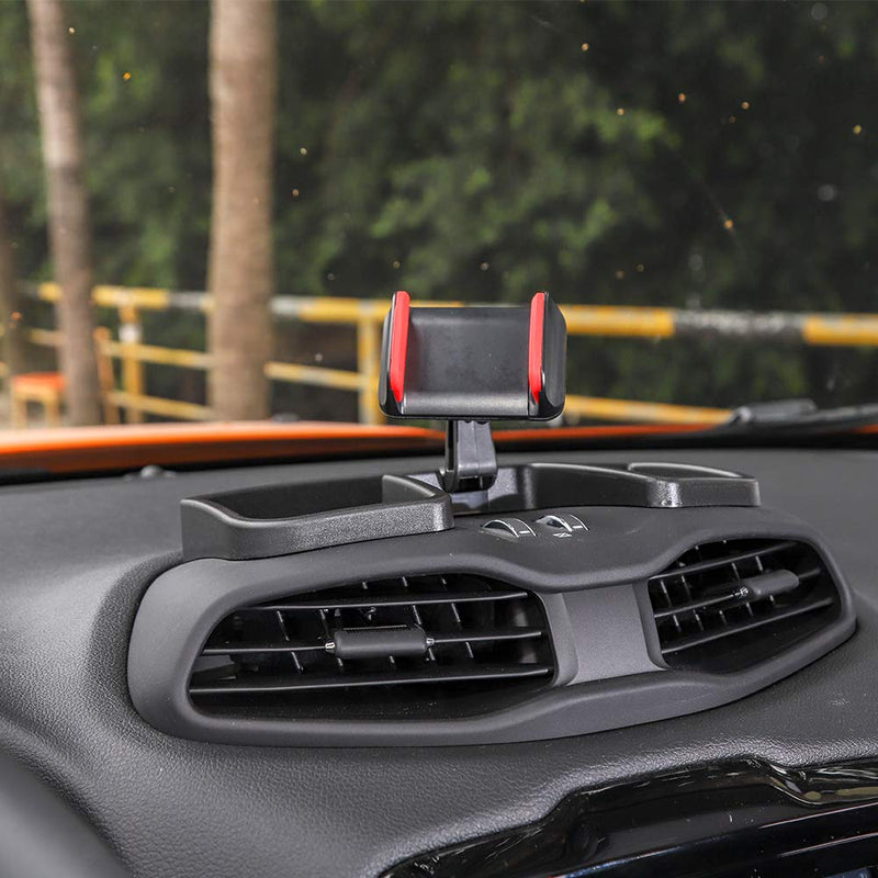  [AUSTRALIA] - CheroCar Cellphone Multi-Mount Phone Bracket Holder Kit with Storage Box for Jeep Renegade 2015-2019, Auto Cell Dash Phone Mount Interior Accessories