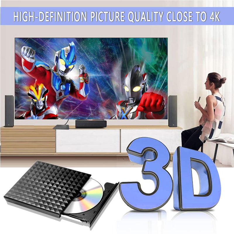  [AUSTRALIA] - External Blu-ray Drive Blu ray Burner 6X Compatible with BD DVD CD Drive Portable Bluray Drive 100GB Slimline External Blu ray Drive usb3.0and Type-C Port Suitable for Windows XP/7/8/10for Mac and PC