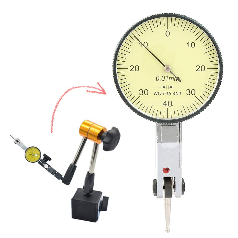  [AUSTRALIA] - Dial Indicator 0-40-0 0.01mm Precision Tungsten Steel Test Indicator Metric Dovetail Rails Dial Indicator Dial Indicator Dial Indicator With 2 Probes(Ruby) Ruby