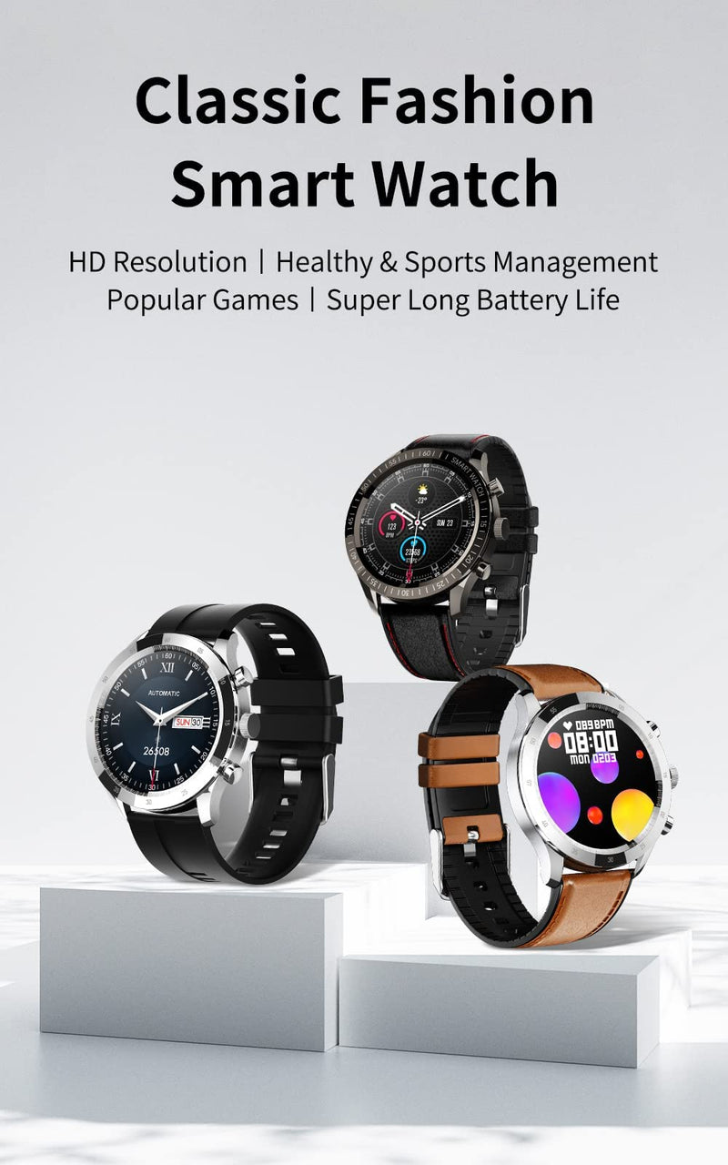  [AUSTRALIA] - Smart Watch Compatible with iPhone Andriod,Waterproof 360360 Resolution 1.32inch IPS