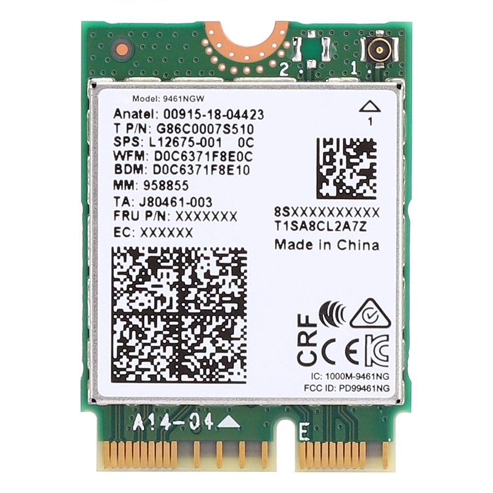  [AUSTRALIA] - Wendry Network Card,Intel 9461NGW Wireless Network Card,Bluetooth 5.0 Network Card,Support 2.4G / 5G Network(M.2 Interface,433Mbps)