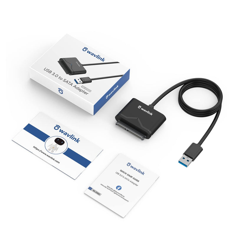  [AUSTRALIA] - WAVLINK USB 3.0 to SATA Adapter Cable, External SATA III Hard Drive Connector for 2.5'' SSD/HDD & 3.5" HDD Data Transfer, Support UASP, Trim and S.M.A.R.T. with 3 mins Auto-Sleep, Max 18TB