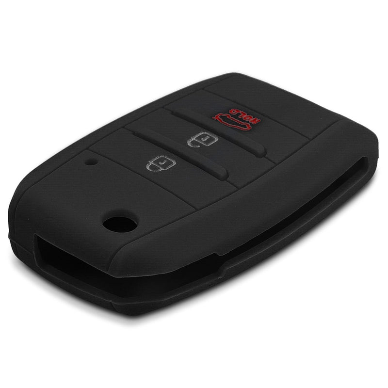  [AUSTRALIA] - kwmobile Car Key Cover for Kia - Silicone Protective Key Fob Cover for Kia 3-4 Button Car Key - Black
