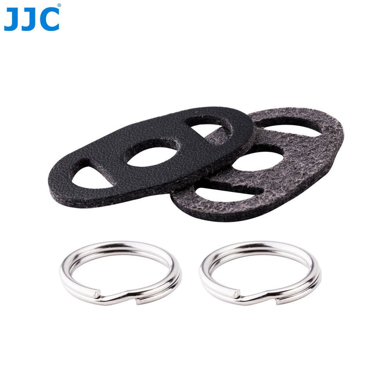  [AUSTRALIA] - JJC 2 Pairs Camera Strap Eyelet Split O Ring & Leather Cover Piece for A6600 A6500 A6400 A6300 A6100 A6000 A7RIV A7RIII A7II A7S A9 X-E4 X-T4 X-T3 X-T30 X-Pro3 X-S10 X100V Z7II Z6II Z5 Z50