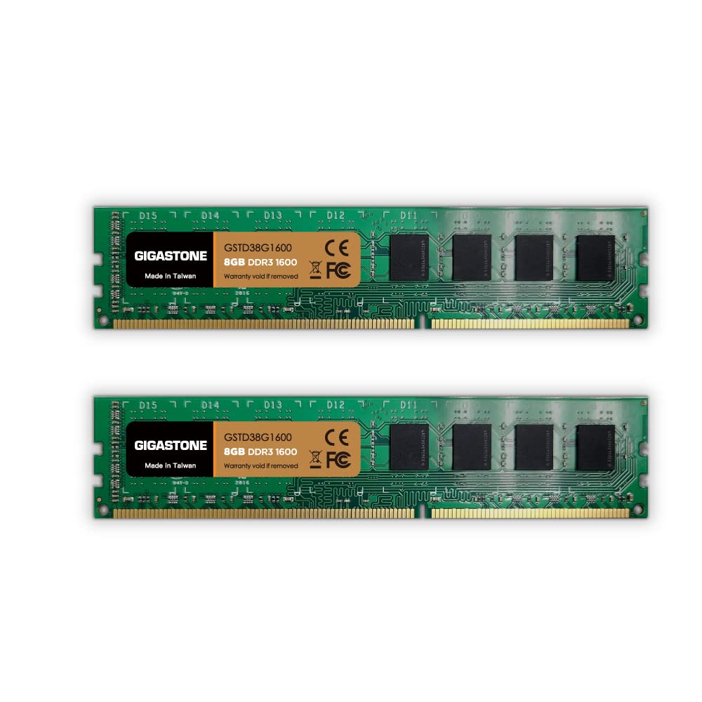  [AUSTRALIA] - 【DDR3 RAM】 Gigastone RAM 16GB (2x8GB) DDR3 16GB DDR3-1600MHz PC3-12800 CL11 1.5V UDIMM 240 Pin Unbuffered Non ECC for PC Computer Desktop Memory Module Ram Upgrade Kit (Desktop ONLY)