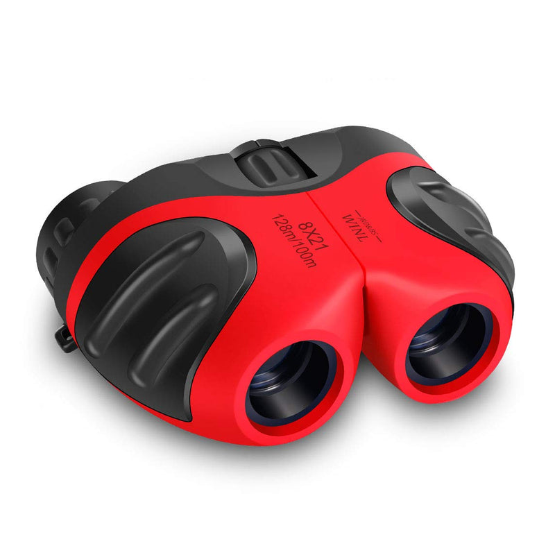  [AUSTRALIA] - mom&myaboys Best Gifts for 4-8 Year Old Girl, Compact Shock Proof Binocular for Kids Toys for 3-12 Year Old Girls to Watching Wildlife or Hiking(Red) Red