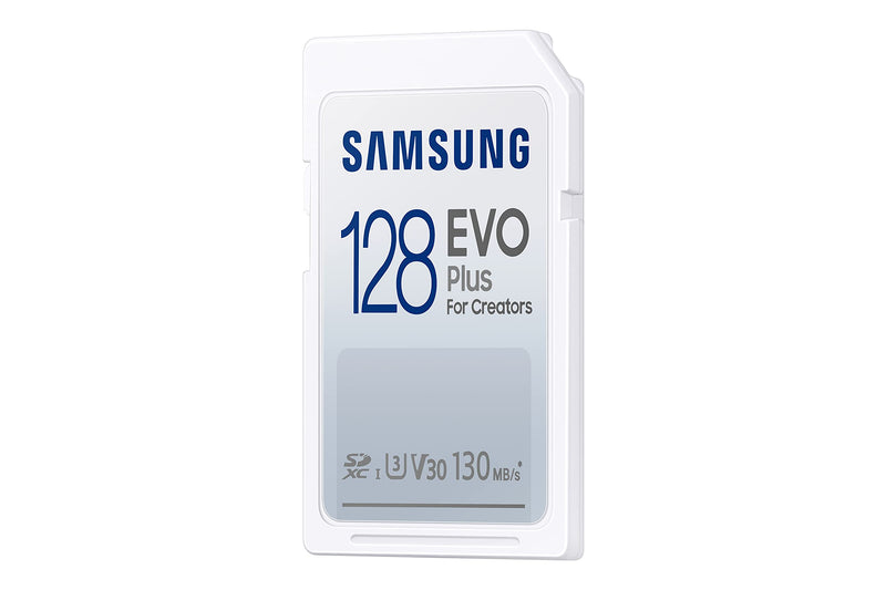  [AUSTRALIA] - SAMSUNG EVO Plus Full Size 128 GB SDXC Card 130MB/s Full HD & 4K UHD, UHS-I, U3, V30 (MB-SC128K/AM) 128GB New Generation - up to 130 MB/s