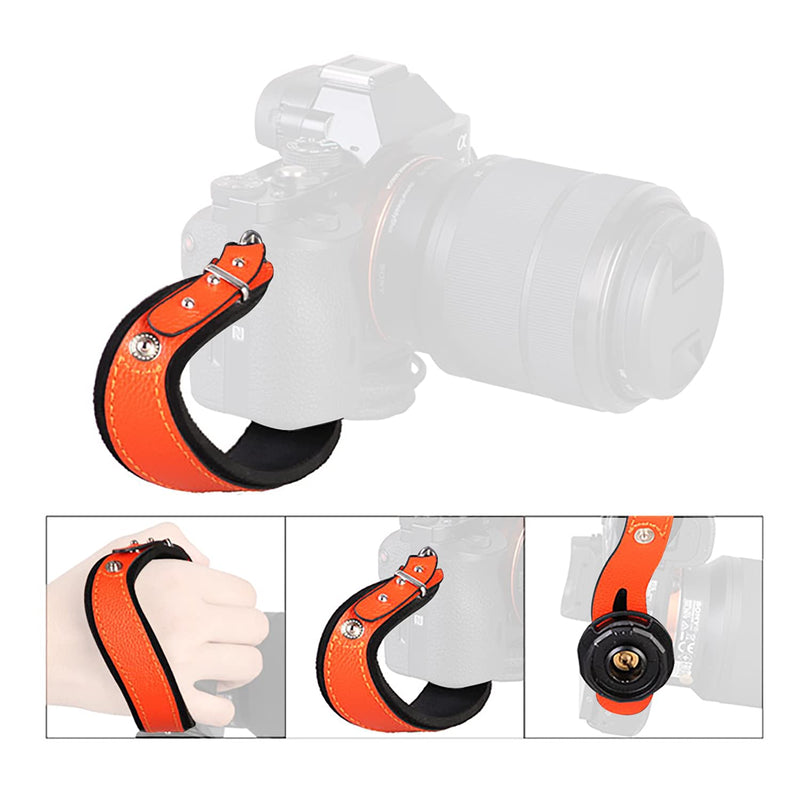  [AUSTRALIA] - LENSGO VDS6 Professional Camera Hand Grip Strap with Metal Plate Orange