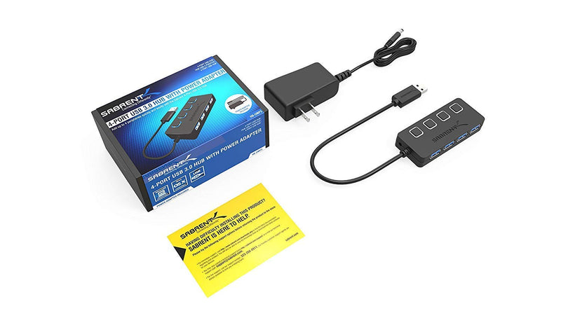  [AUSTRALIA] - Sabrent 4-Port USB 3.0 Hub with Individual LED Lit Power Switches, Includes 5V/2.5A Power Adapter (HB-UMP3)