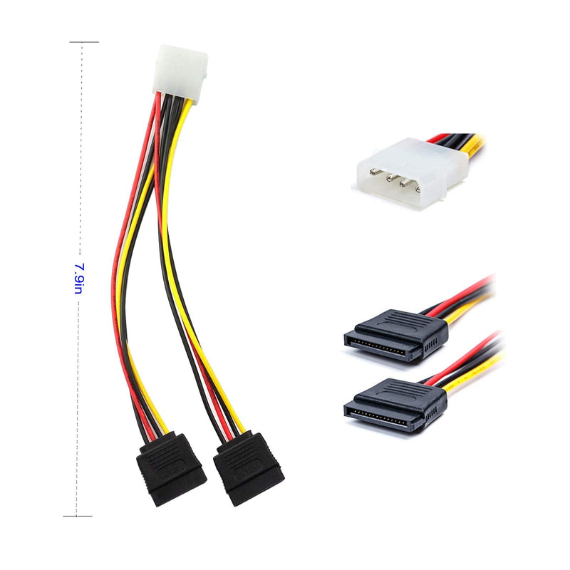  [AUSTRALIA] - SATA Cable, SATA Data Cable and SATA Power Splitter Cable (4 Pack) SATA III Cable 6.0 Gbps SATA 3.0 Cable,15 Pin Power Splitter Cable