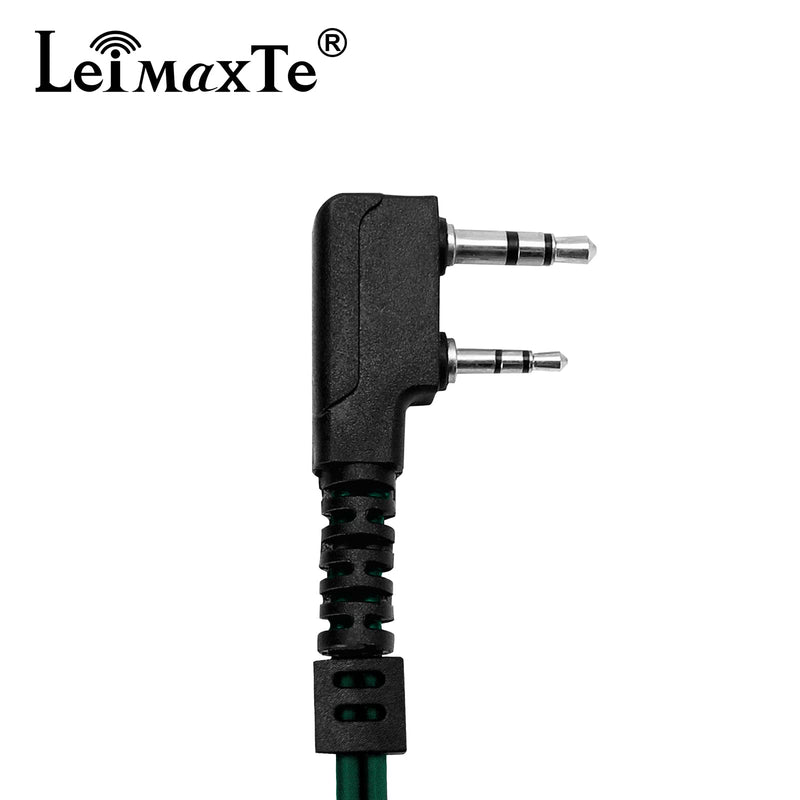  [AUSTRALIA] - LEIMAXTE Two Way Radio Headset Compatible with Baofeng, Kenwood 2 Pin Walkie Talkie Surveillance Acoustic Tube Earpiece with Mic PTT, Camouflage Cable