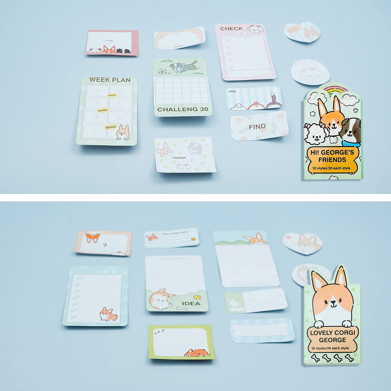  [AUSTRALIA] - 2 Pack Cute Markers Index Tabs, Funny Animals Sticker Bookmark Marker Memo Flags Index Tab Sticky Notes, Writable and Repositionable File Tabs Flags