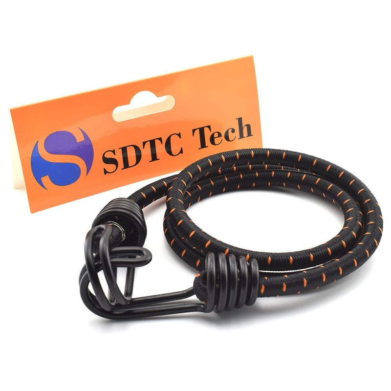  [AUSTRALIA] - SDTC Tech 18 Inch Bungee Cord with Hooks, 6 Pack Superior Latex Heavy Duty Straps Strong Elastic Tie Down with Metal Hooks on Both Side for Camping/Tarps/Cargo/Tents etc. (Black) 18 inch black