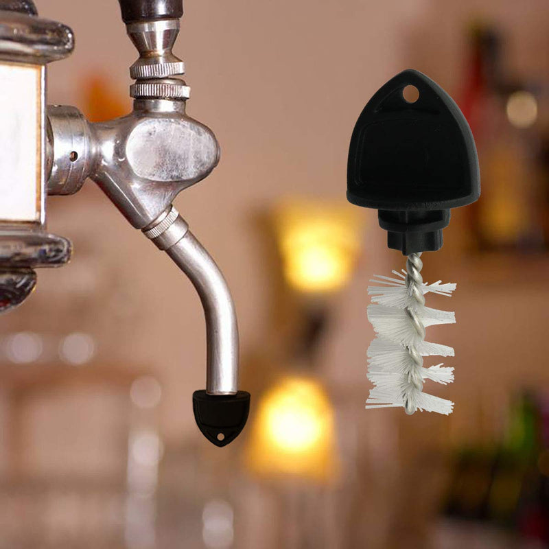  [AUSTRALIA] - ZRM&E 6pcs Beer Tap Brush Black Hygiene Cap Faucet Spout Cleaning Plug Brush for Various of Beer Faucet