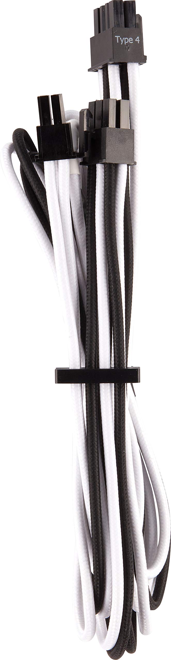  [AUSTRALIA] - CORSAIR Premium Individually Sleeved PCIe(Single Connector) Cables–White/Black,2 Yr Warranty, for Corsair PSUs White/Black