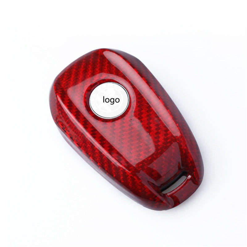 M.JVisun Genuine Carbon Fiber Key Fob Cover for 2017-2021 Alfa Romeo Giulia Stelvio 4C Spider Smart Car Remote Key, Car Key Fob Case for Men Fob Cover for Women - Red - LeoForward Australia
