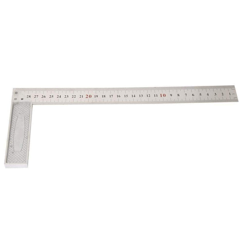  [AUSTRALIA] - 30cm / 11.8in 1mm Right Angle Ruler, Aluminum Alloy 90 Degree Straight Edge for Measuring Layout (Standard)