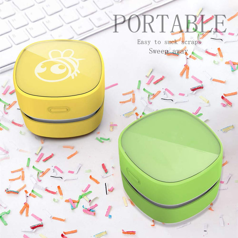  [AUSTRALIA] - ODISTAR Desktop Vacuum cleaner,Mini table dust sweeper Energy Saving with auto power-off function,High endurance up to 400 mins,Cordless&360º Rotatable Design for Keyboard/Home/Office (Green charging) Green Charging