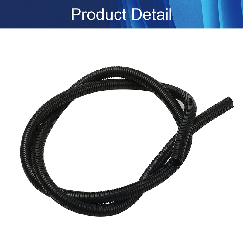  [AUSTRALIA] - Aicosineg Cable Sleeves 6.56 ft 2/3 Inch Electrical Conduits Split Wire Loom Tubing Corrugated Tube Polyethylene Hose Cover for Home Outdoor Automotive Marine Wire Harness Wrap Black 1PCS