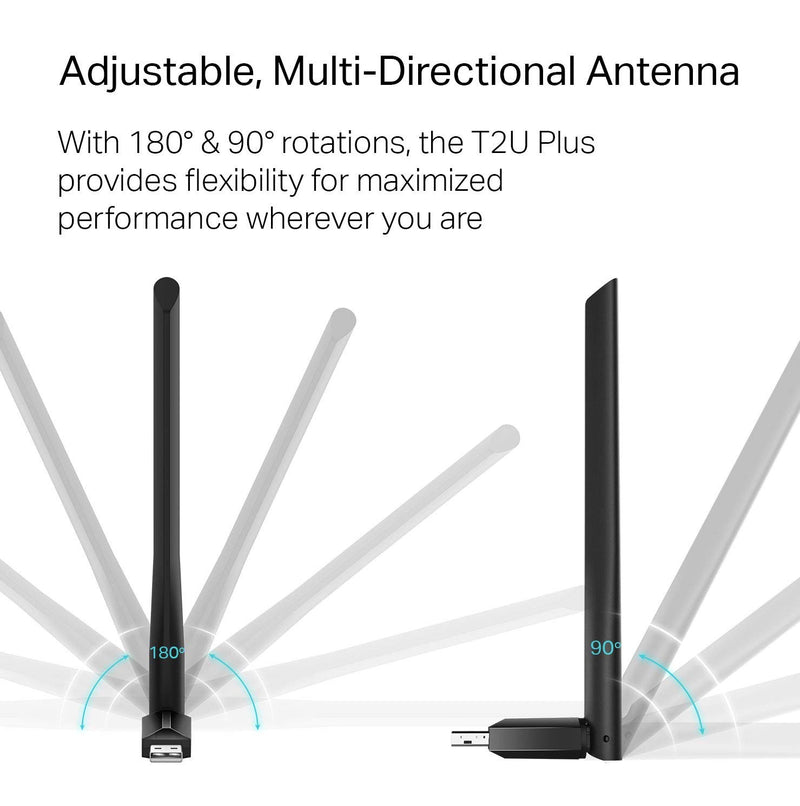  [AUSTRALIA] - TP-Link AC600 USB WiFi Adapter for PC (Archer T2U Plus)- Wireless Network Adapter for Desktop with 2.4GHz, 5GHz High Gain Dual Band 5dBi Antenna, Supports Win10/8.1/8/7/XP, Mac OS 10.9-10.14