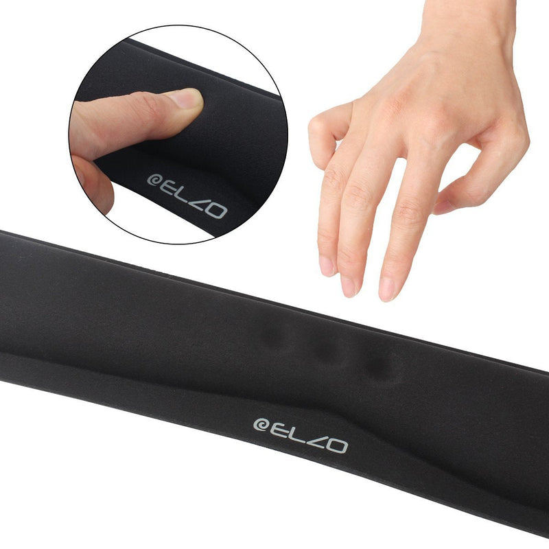  [AUSTRALIA] - ELZO Keyboard Wrist Rest Pad Support with Comfortable Memory Foam Padding, Nonslip Rubber Base and Ergonomic Design for PC Computer Laptop Mac 1 × for Keyboard Black