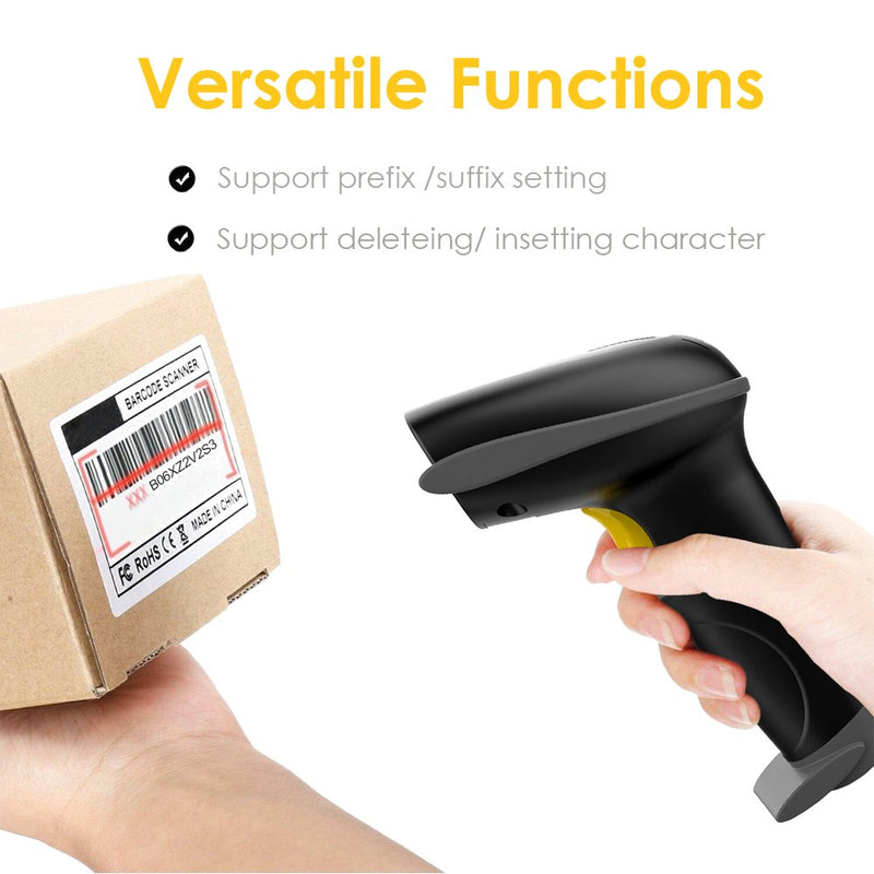  [AUSTRALIA] - NADAMOO Wireless Barcode Scanner 328 Feet Transmission Distance USB Cordless 1D Laser Automatic Barcode Reader Handhold Bar Code Scanner with USB Receiver for Store, Supermarket, Warehouse