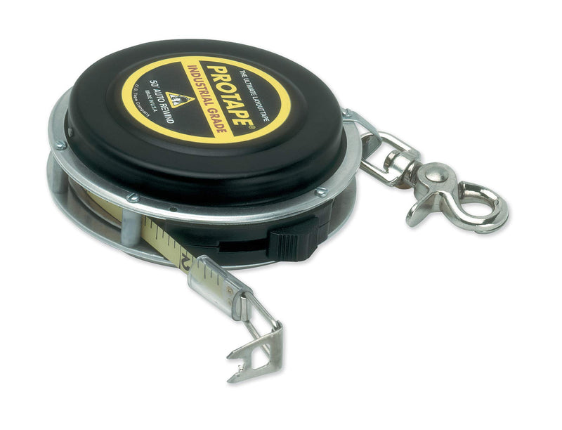 ProTape 3/8" x 50' Auto-Rewind Tape Measure w/ Nylon Coated Blade 45622 (950B) 8ths & 8ths by US Tape 50ft - LeoForward Australia