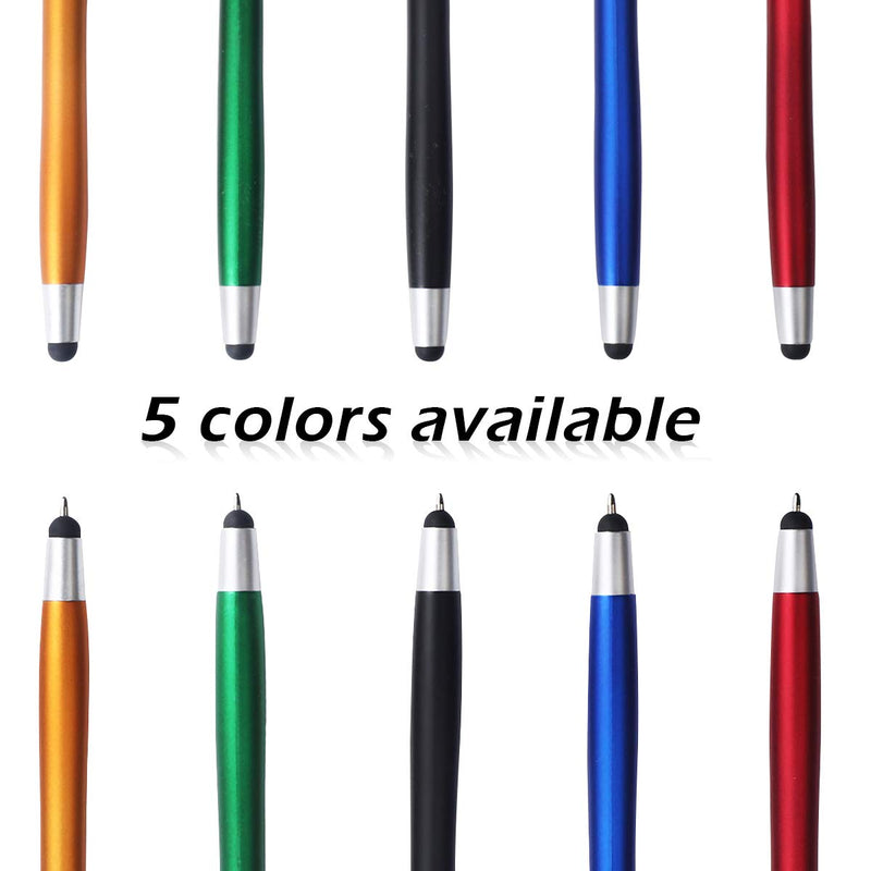  [AUSTRALIA] - Stylus Pens for Touch Screens Ballpoint Pens Medium Point Black Ink Writing Pen 2 in 1 Office Pen with Stylus Tips for iPhone iPad (5 count) 5 Count (Pack of 1)