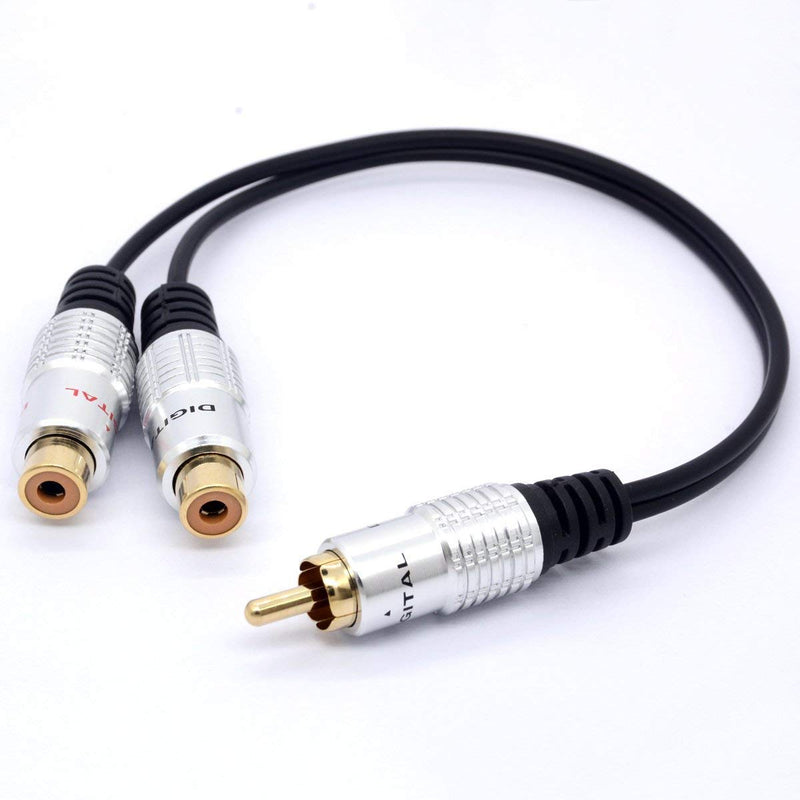 RCA Splitter Cable 1 RCA Mono Male to 2 RCA Phono Female Y Adapter Cord, 0.3 Metre (RCA Male to 2 Female) - LeoForward Australia