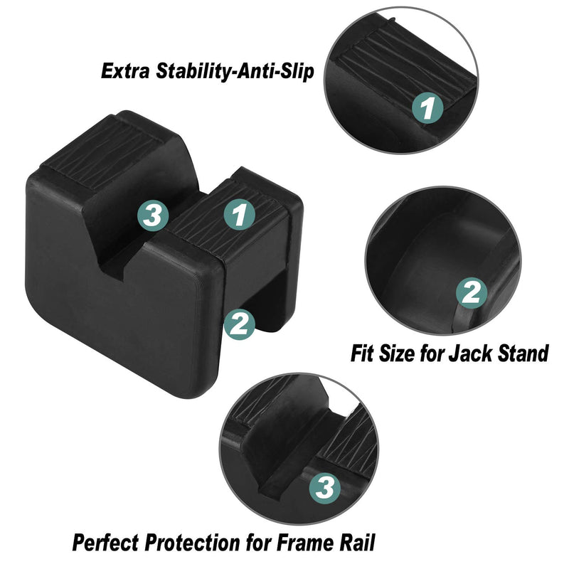  [AUSTRALIA] - Seven Sparta Jack Pad Adapter for Jack Stand Universal Rubber Slotted Frame Rail Pinch Welds Protector(4Pack)