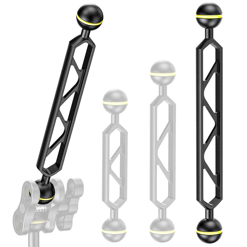  [AUSTRALIA] - Seafrogs 2 Pieces 8" Double Ball Aluminum Alloy Extension Arm, 1" Ball Head Connector Underwater Arm for Strobe/Video Light/Diving Camera Tray, Integrated Without Glue, Waterproof and Rustproof… AM-10-2PCS