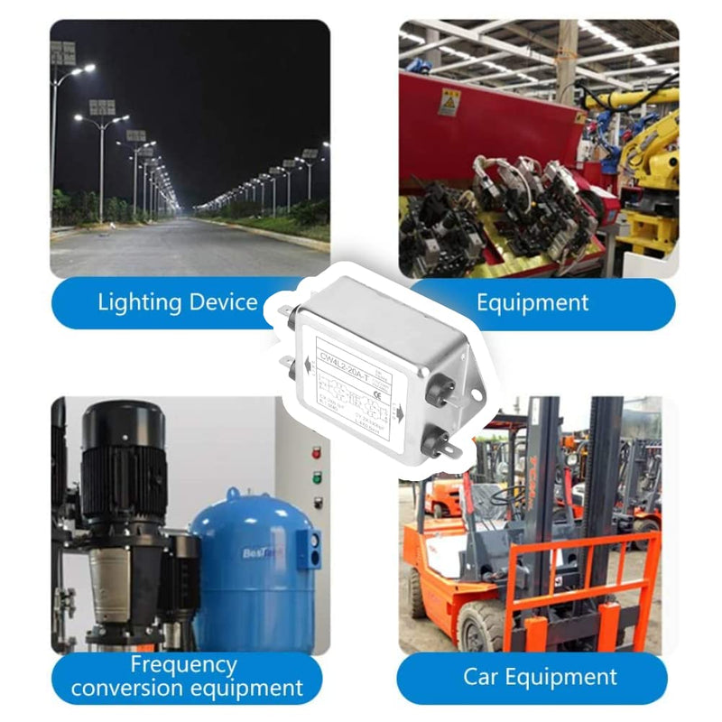  [AUSTRALIA] - Line Filter 230V, Power Emi Filter 20A, CW4L2-20A-T, Line Filter Single Phase Filter, EMI Power Filter, 115V/250V 20A 50/60Hz, Electromagnetic Interference Filter