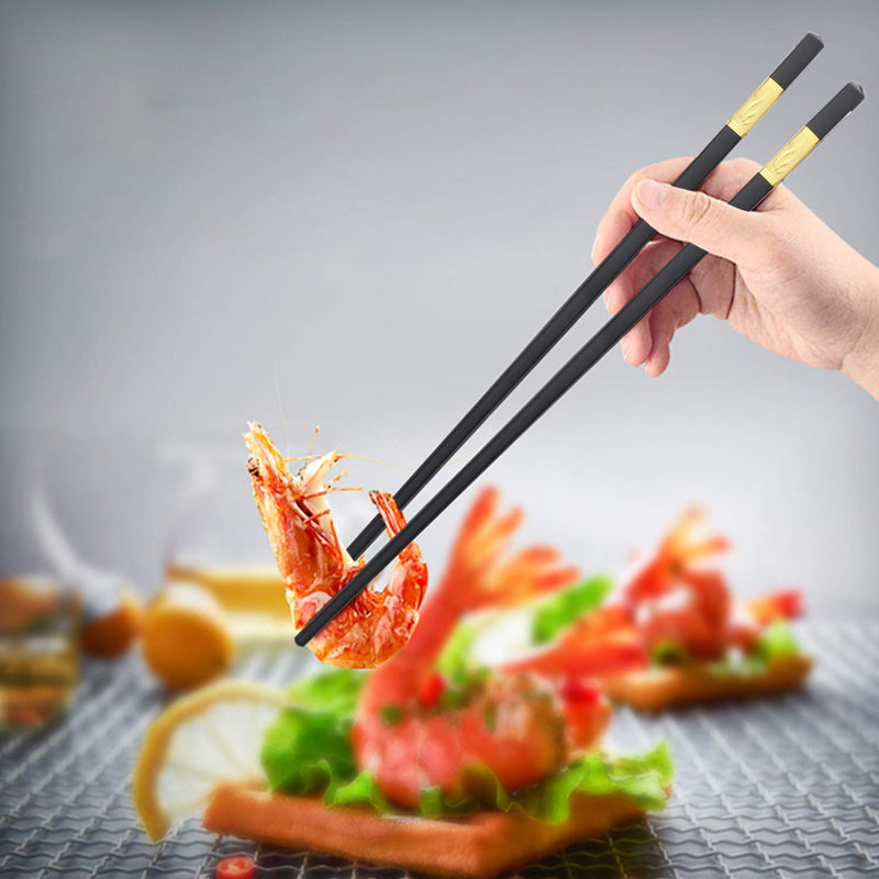  [AUSTRALIA] - 10 Pairs Fiberglass Chopsticks, Reusable Alloy Chop Sticks Non-slip Chopsticks in Minimalism Style, Dishwasher, 9 1/2 Inches (Golden) Golden