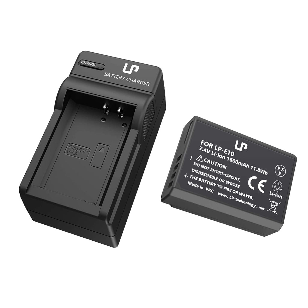  [AUSTRALIA] - LP-E10 Battery Charger Pack, LP Replacement Battery & Charger Compatible with Canon EOS Rebel T7, T6, T5, T3, T100, 4000D, 3000D, 2000D, 1500D, 1300D, 1200D & More (NOT for T3i T5i T6i T7i)