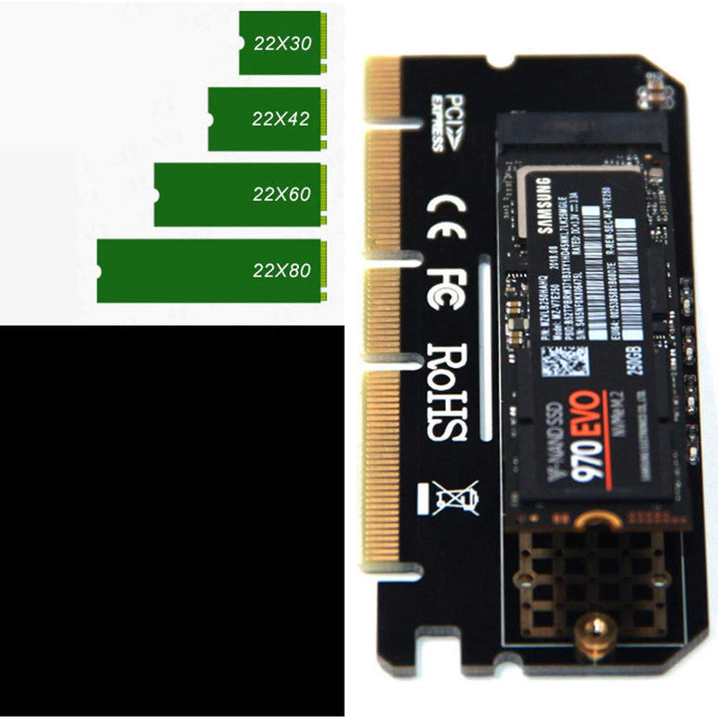  [AUSTRALIA] - Wixine 1Pcs M.2 NVMe SSD NGFF to PCIE 3.0 X16 Adapter M Key Interface Card