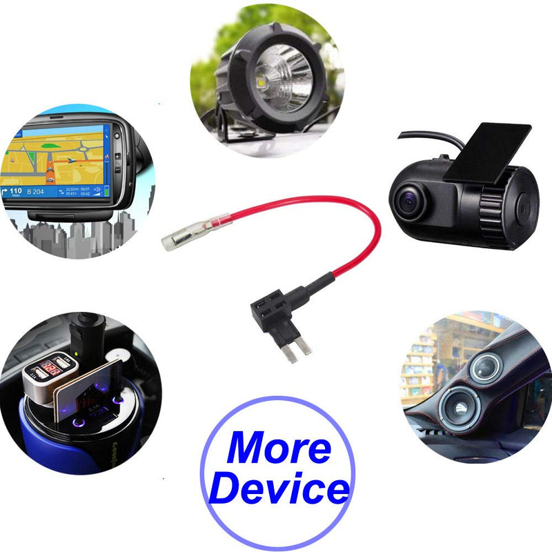  [AUSTRALIA] - Gebildet 4pcs 12V-24V Add-a-Circuit Micro2 Fuse Tap, Piggy Back Blade Fuse Holder with Wire Harness, 6 pcs Micro 2 Fuse (5A 10A 15A) and Fuse Puller 4pcs-Fuse Holder