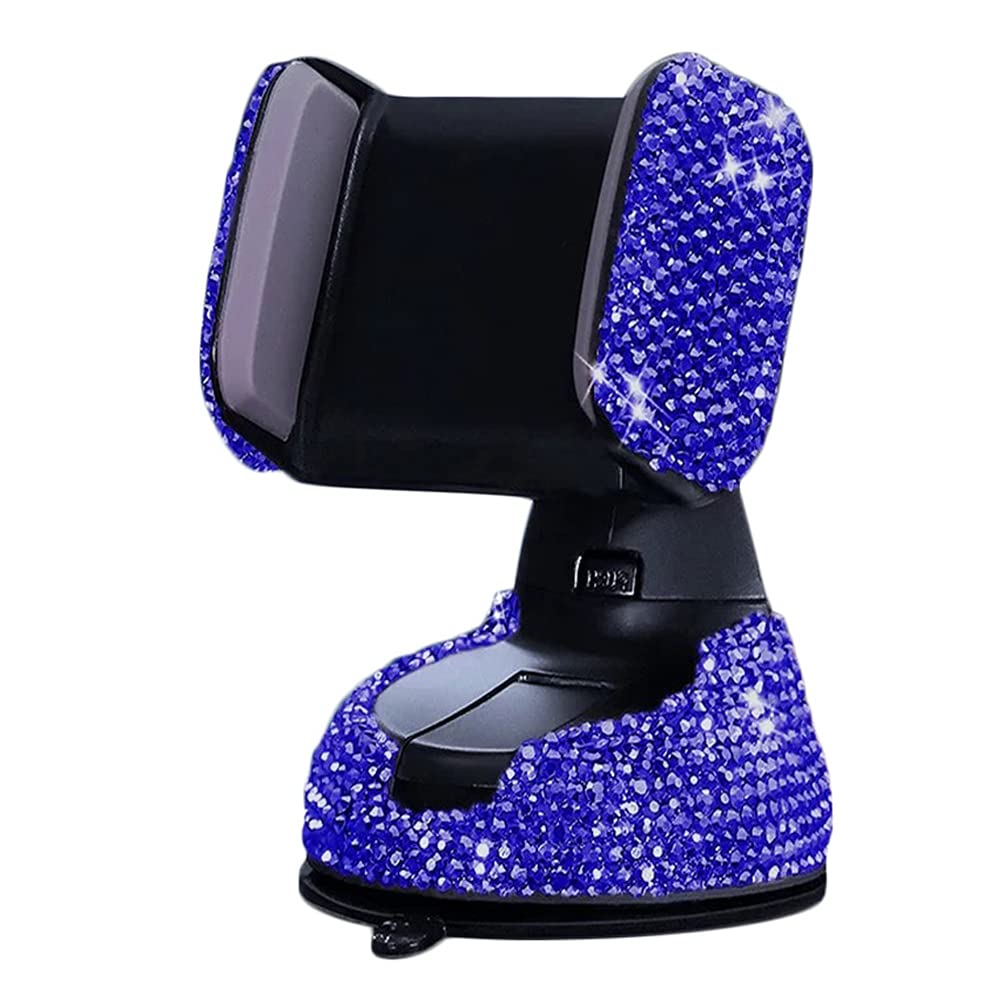  [AUSTRALIA] - SUNCARACCL Bling Car Phone Holder, 360°Adjustable Crystal Auto Phone Mount Universal Rhinestone Car Stand Phone Holder Car Accessories for Windshield Dashboard and Air Outlet (Blue) Blue