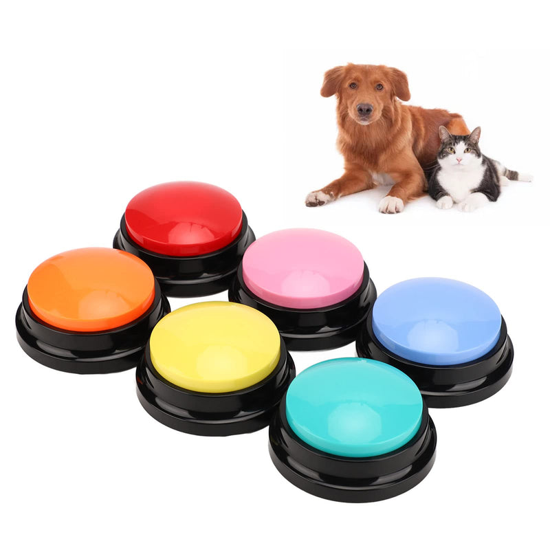  [AUSTRALIA] - Zyyini 6pcs Dog Communication Buttons, ABS Voice Recording Button, 30 Seconds Record and Playback, Easy to Operate, Party Games