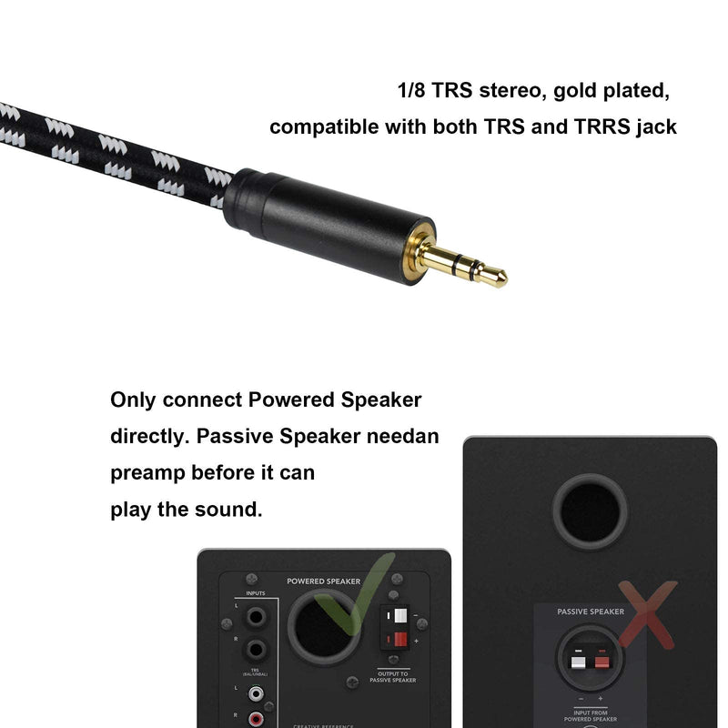  [AUSTRALIA] - Mugteeve Dual XLR to 1/8 Stereo AUX Cable, Double XLR Male y Splitter Cord to 3.5mm TRS Mini Headphone Jack, OFC Shield no Hum no Buzz, for Studio Monitor Speakers, Laptop, DMX Adapter-10feet 10Feet