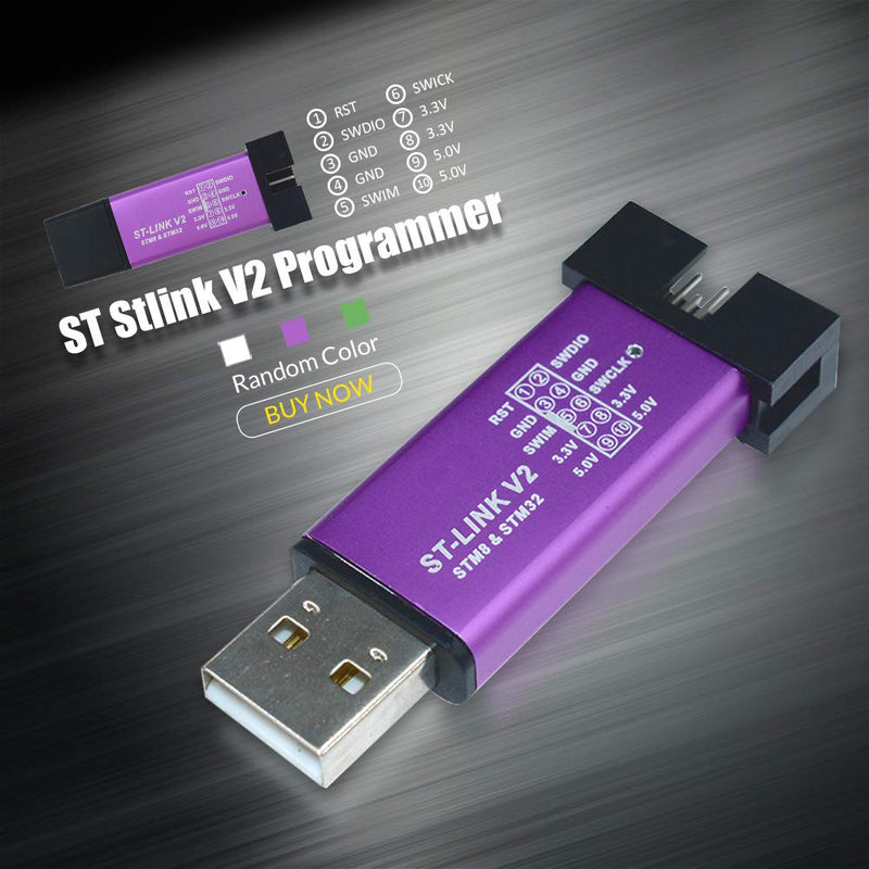 [AUSTRALIA] - Aideepen ST Link V2 Programming Unit Mini STM8 STM32 Emulator Downloader M89 New (Random Color)