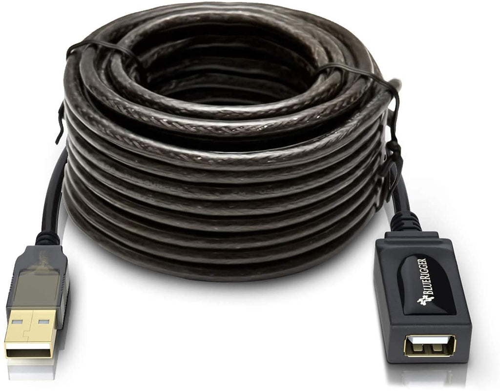  [AUSTRALIA] - BlueRigger USB Active Extension Cable (16FT - 5M Long Cord, USB2.0 Extender, Male to Female Repeater)- for Game Consoles, Printer, Camera, Keyboards USB 2.0 16FT