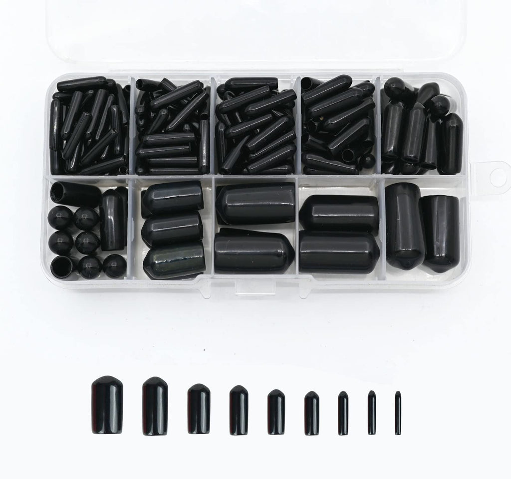  [AUSTRALIA] - Tworider 189 Pieces 9 Types Rubber End Caps,Bolt Covers Caps,Screw Cap Covers,Rubber Caps for Bolts(1.5mm to 11mm)