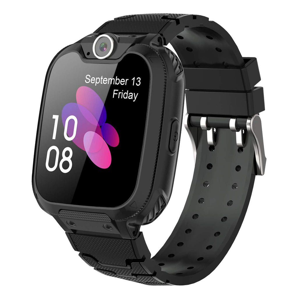  [AUSTRALIA] - GOOWJUER Kids Smart Watch for Boys Girls - HD Touch Screen Sports Smart Watch for 4-12 Years Kids Watches with Camera 16 Learning Games Recorder Alarm Music Player for Children Teen Students (Black) Black