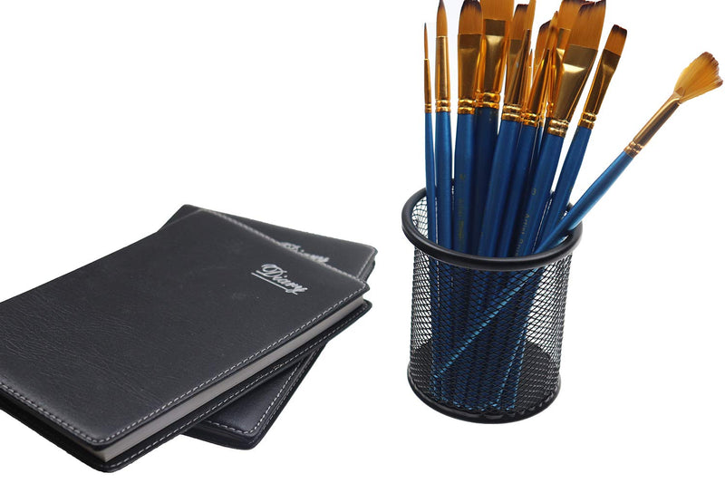 Snow Cooler Pen Holder Mesh Pencil Holder Metal Pencil Holder for Desk Office Pen Organizer Black, 4 Pack 4 Pack Circle - LeoForward Australia