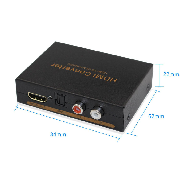  [AUSTRALIA] - 1080P HDMI Audio Extractor HDMI to HDMI + Optical TOSLINK SPDIF + Analog RCA L/R Stereo Audio Video Splitter Converter for Blu-ray Player Xbox PS3 PS4 Support Full HD1080p 3D