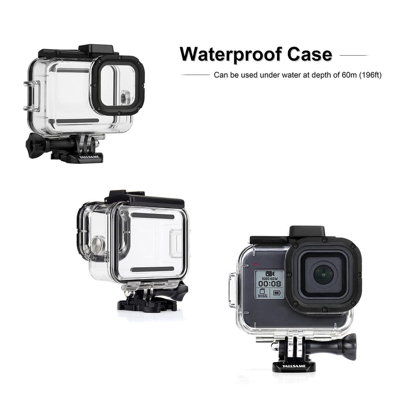  [AUSTRALIA] - YALLSAME Waterproof Case Housing with Dive Filters for GoPro Hero 8 Black Action Camera 60 Metres Underwater Protective Diving Accessories Kit for GoPro 8 Black Waterproof Housing with Filters for Hero8