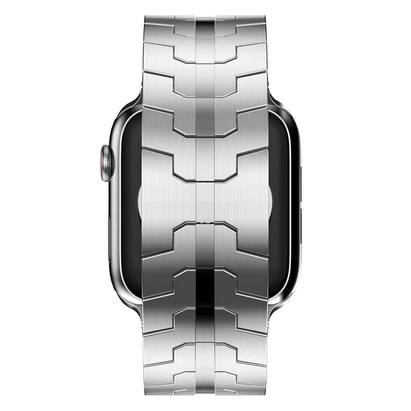  [AUSTRALIA] - CHANCHY Stainless Steel Band for Apple Watch Ultra Band 49mm 45mm 44mm 42mm 38mm 40mm 41mm, Metal Strap with Folding Clasp for Apple Watch Series 8 7 6 5 4 3 2 1 SE Men (Silver, 49mm 45mm 44mm 42mm) Silver 42mm/44mm/45mm/Ultra 49mm