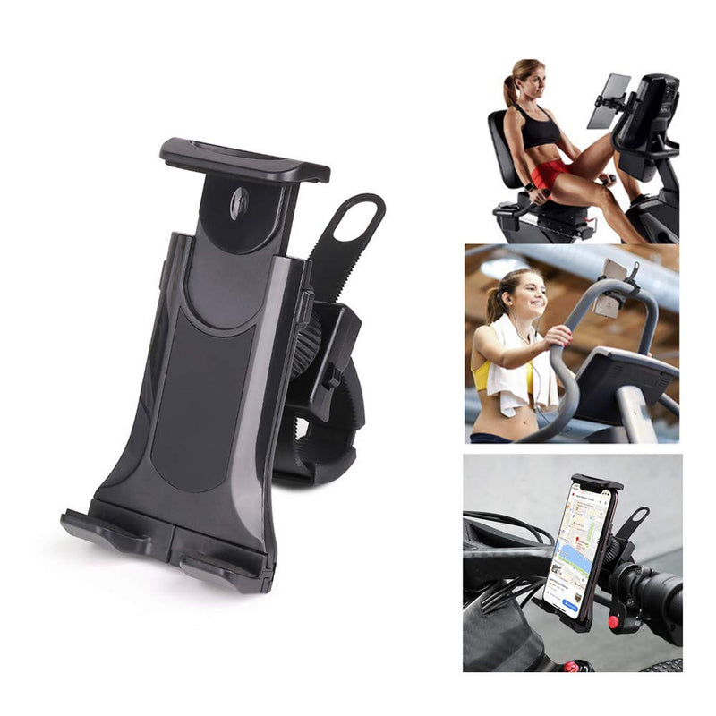  [AUSTRALIA] - Exercise Bike Phone and Tablet Holder Motorcycle Gym Exercise Bike Treadmill Handlebar - Flexible Cradle Phone Mount for Smartphone and Tablet (4.2-12IN) 4.2-12IN
